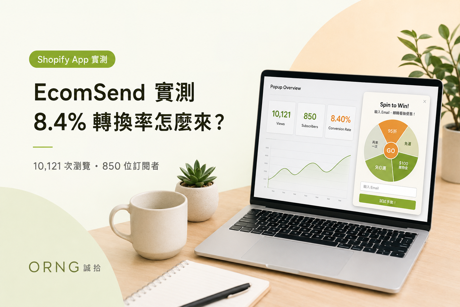 【Shopify App 推薦】SendWILL彈窗實測：一個月帶來 850 位訂閱者，轉換率 8.4%