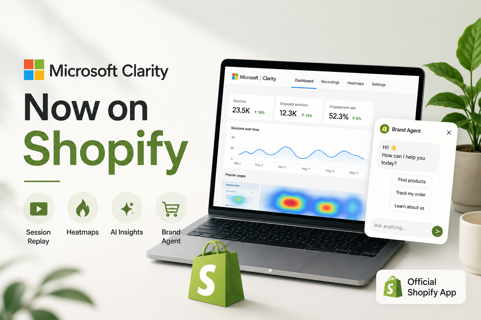 【2026 最新】Microsoft Clarity 官方 Shopify App 開箱！免費 AI 客服 Brand Agent 值得安裝嗎？